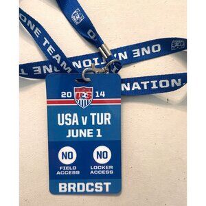 USA V Turkey 2014 Soccer Event Credential Lanyard